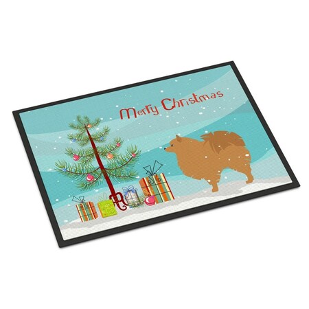 Carolines Treasures Pomeranian Merry Christmas Tree Indoor or Outdoor Mat 18x27 BB2960MAT